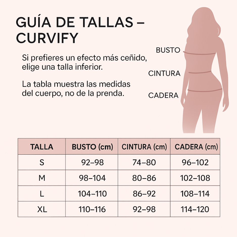 Guía de tallas Curvify