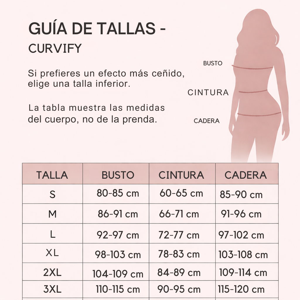 Faja Curvify® Despídete de rollitos y celulitis desde el primer uso: cintura reloj de arena sin esfuerzo ni incomodidad
